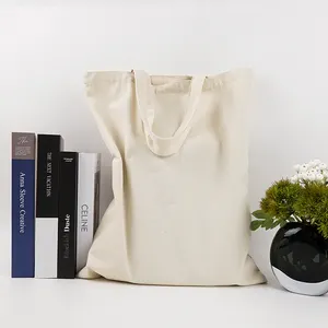 Bolsa de mano personalizada promocional impresa algodón orgánico lienzo polvo algodón embalaje personalizado
