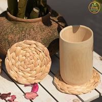 Sous-verre rond en herbe de mer 100% naturel pour les boissons |   Sous-verres pour table