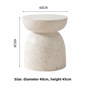Table basse d'angle de luxe multifonctionnelle de style japonais Wabi-Sabi en bois massif avec plateau en marbre, style crémeux, pour salon YOUJING - Product Image 5