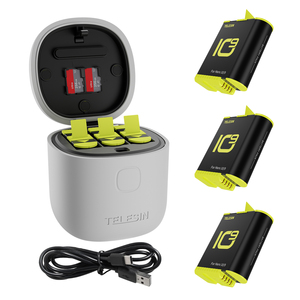 Telesin Allin Box, Kit de 2 Cajas de Carga para Baterías de Litio para Cámara <span class=keywords><strong>GoPro</strong></span> Hero9/10 - Product Image 6