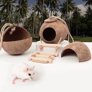 Hamsterkooi Hangende Schommel Ontwijk Huis Kokosnoot <span class=keywords><strong>Hamster</strong></span> Huis - Product Image 3