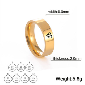 Anelli Trendy OM per Yoga e Meditazione Hindu, Anelli in Acciaio Inox <span class=keywords><strong>AUM</strong></span>, Amuleto Spirituale Buddista, Gioielli Regalo per Donne e Uomini - Product Image 3