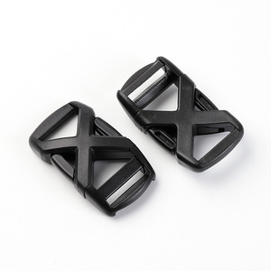 Hebilla de plástico en forma de X de 15 mm de diámetro interior para riñoneras, mochilas, equipo de senderismo, correas de nailon ajustables, color negro, unisex - Product Image 1