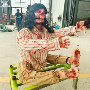 Haunted House Props Holding Zombie Hand Puppet Halloween <strong>Animatronic</strong> Scary Life Size <strong>Woman</strong> Ghost 3D Printing for Amusement Park - Product Image 1
