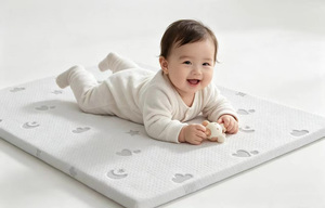 Felcon Soft Skin-Friendly Breathable <b>Waterproof</b> Cotton Foam Infant Sleeping Pad with Removable Zipper <b>Cover</b> for Baby Crib Use - Product Image 3