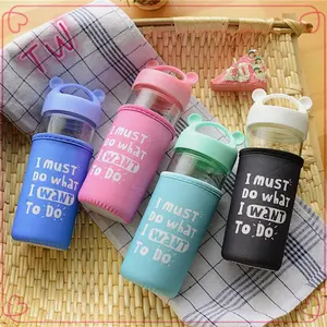 private label custom glass water bottle ,Free sample China bulk buy cute fancy colorful recycled water bottles for children