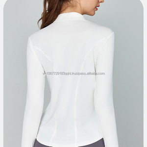 Camiseta de Yoga Personalizable con Tira Reflectante y Media Cremallera, Manga Larga, para Mujer, para Pilates, Entrenamiento, Deporte, Aire Libre, Transpirable, Ropa Deportiva - Product Image 3