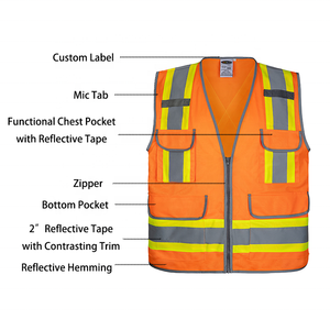 سترة أمان عاكسة عالية الوضوح من روزون بلونين من الفئة 2 مصنوعة من البوليستر المتين بتصميم <span class=keywords><strong>X</strong></span> على الظهر مع إمكانية تخصيص الشعار - Product Image 3