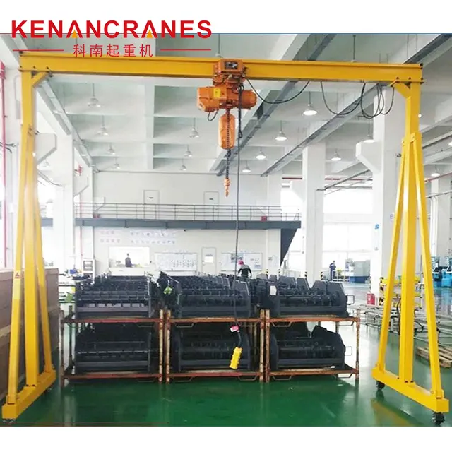 Portable Movable Rubber Tyre A frame Mini Gantry Crane For Lifting Steel Coils Plate Material Granite Stones