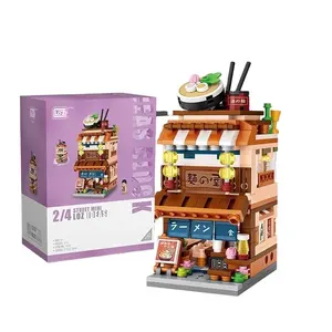 LOZ suit street view building block series Lamian Noodles canteen model splicing adult building block toys