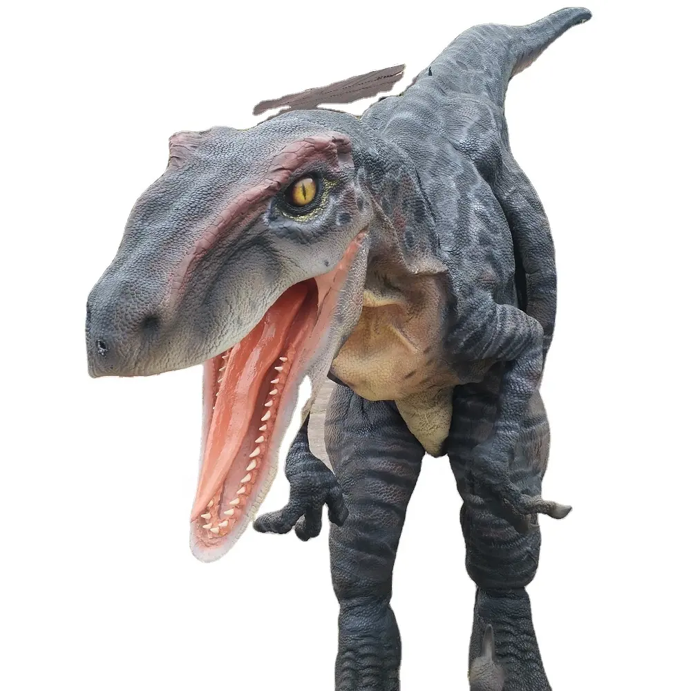 Buona qualità Cosplay umano a grandezza naturale persone realistiche che indossano Costume da dinosauri per adulti a piedi per Jurassic Park