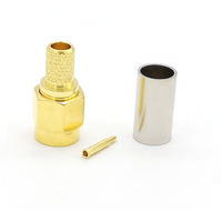 SMA macho de crimpado de La tipo de conector Coaxial de RF para RG58 50-3 LMR195 LMR200 RG141 cable