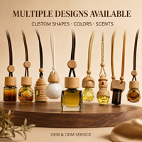 Diffuseur de parfum pour voiture personnalisé, flacon carré en verre suspendu avec bouchon en bois, avec votre logo, fabricant OEM ODM, marque privée, vente en gros