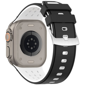 Bracelet de montre en silicone perforé bicolore pour Apple Watch 42 mm 46 mm 49 mm pour iWatch Series 11 10 9 8 Ultra 3 - Product Image 5