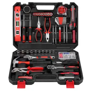 120 Piece Force Tool Set General Household Hand Tool Kit With Plastic Toolbox Storage Case