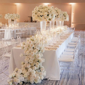 Arreglo Floral Personalizado, Bola de Flores de Rosas Blancas, Centro de Mesa de Flores Artificiales para Decoración de Mesa de Boda - Product Image 1