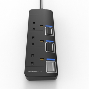 VEBAN <strong>Extension</strong> Cord 2M Power Strip Black <strong>Extension</strong> Lead 3 Way <strong>Plug</strong> <strong>Socket</strong> <strong>Extension</strong> Cable UK <strong>Plug</strong> for Household Appliance - Product Image 5