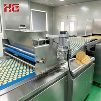 Ligne de production entièrement automatique de biscuits fourrés à la confiture HG, machine à fabriquer des biscuits fourrés à la confiture avec remplissage, cuisson et sandwichage PLC