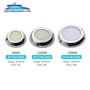 Underwater Light Huaxia SMD2835 6W 8W 18W 316 Stainless Steel LED Underwater Marine Boat Light IP68 Surface Mounted Swimming Pool Light
