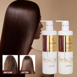 Après-shampoing à la kératine et au collagène en marque propre, traitement régénérant pour cheveux abîmés, lissage - Product Image 1