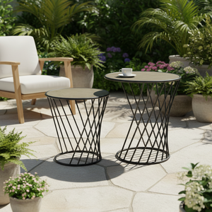 Table d'appoint moderne imbriquée avec socle <span class=keywords><strong>en</strong></span> métal durable <span class=keywords><strong>en</strong></span> <span class=keywords><strong>bois</strong></span> naturel pour le salon Table de chevet pour chambre à coucher - Product Image 3