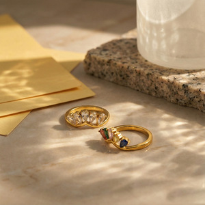 Anillo de Acero Inoxidable con <span class=keywords><strong>Zirconia</strong></span> en Forma de Lágrima, Chapado en Oro de 18K PVD, Resistente al Agua y al Deslustre, Diseño de Alta Gama para Mujer, Venta al Por Mayor YF7015 - Product Image 5