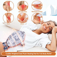 Coussin chauffant en peluche personnalisé en forme de phoque, chauffant au micro-ondes, pour soulager les crampes et les douleurs menstruelles