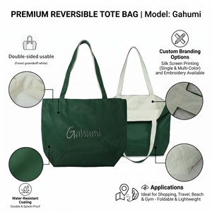 Sac fourre-tout en toile de coton et nylon personnalisé à prix d'usine, sac de shopping réutilisable 2-en-1, sac à bandoulière pour promotion et cadeau - Product Image 2