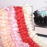 100% Polyester 5cm Satin décoratif plissé ruban Rosette ondulé dentelle fleur ruban pour bricolage gâteau boîte Lotus feuille conception