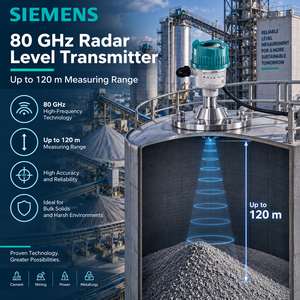 เครื่องส่งสัญญาณระดับเรดาร์ SIEMENS SITRANS LR580 7ML758 ของแท้ 100% ความถี่ 80GHz ระยะ 120 เมตร สำหรับของแข็งและของเหลว - Product Image 1