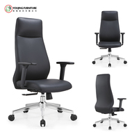 Chaises de bureau tournant avec des roues chaise en cuir pivotante pu chaise à dossier haut