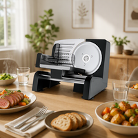 Trancheuse à viande électrique GEDITAI 120W homologuée ETL, coupe-viande automatique pour la maison, lame de 19 cm, portable, faible niveau sonore, classe d'efficacité énergétique