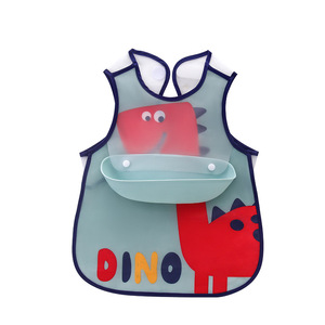 Babero Impermeable Delgado para Bebé, <span class=keywords><strong>Chaleco</strong></span> con Bolsillo para Comida, Diseño de Animales y Letras de Dibujos Animados, Anti-Suciedad, para Primavera/Verano - Product Image 5