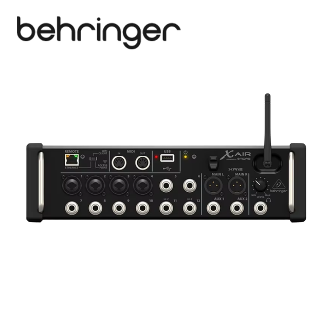 Behringer X AIR XR12 12-Input Digital Mixer 4 Midas Mic Preamps 40-Bit Floating Point Built-In WiFi/USB Recording Remote Control