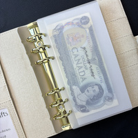Nouveau produit durable 6 trous ouverture latérale économie d'argent A6 A7 enveloppes laminées mates poche d'argent enveloppes vélin pour classeur