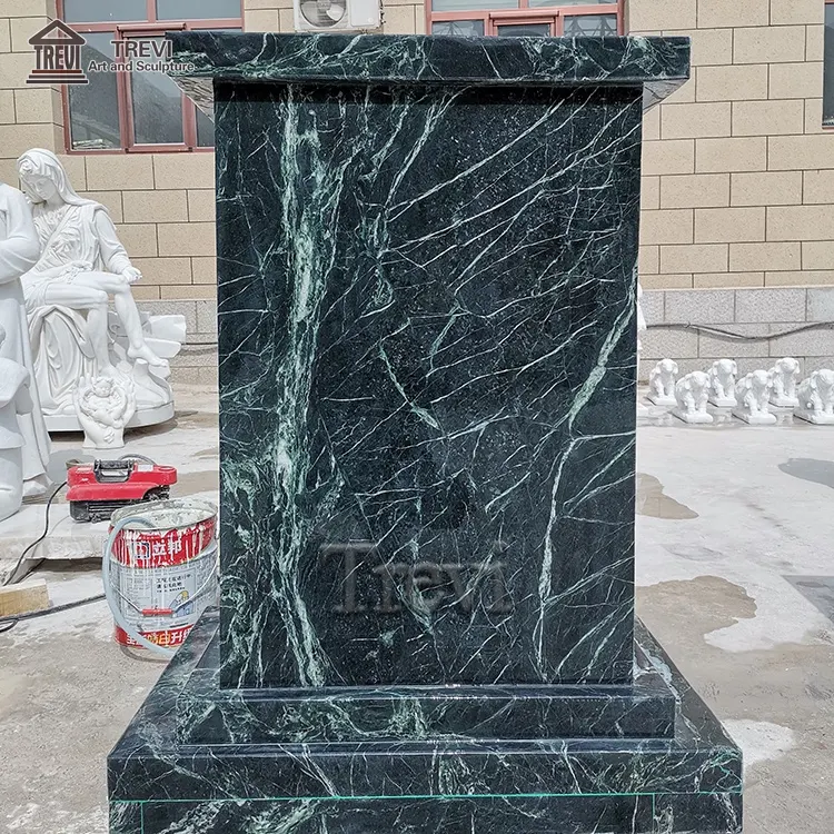 Pedestal cuadrado para mesas de mármol, base de escultura de mármol de piedra sólida negra
