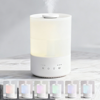 Humidificateur d'air ultrasonique intelligent à brume fraîche, silencieux, facile à nettoyer, avec remplissage par le haut, pour la maison, avec lumière LED nocturne à 7 couleurs