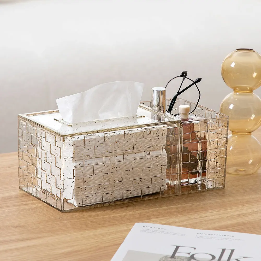 Manufacturer plastic napkin holder storage boxes square tissue box for commercial