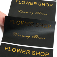 Pegatinas de Vinilo Personalizadas con Nombre de Marca, Resistentes a los Rayos UV, Impermeables, Elegantes, con Borde Dorado, Logotipo Personalizado, Diseño Floral, para Tiendas Pequeñas