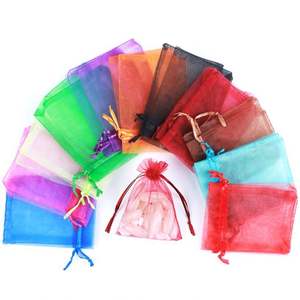 Pochette en organza pour mariage, stock d'usine en gros, cordon de serrage, sac en organza flexible pour cadeau - Product Image 5