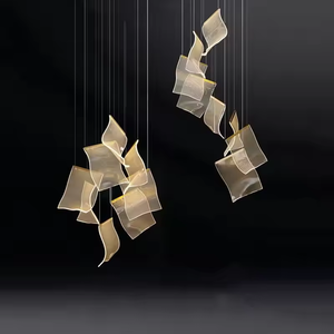 Dispositivo di moda in seta moderna scala in acrilico <span class=keywords><strong>lampadari</strong></span> a soffitto a Led luce pendente <span class=keywords><strong>per</strong></span> soggiorno - Product Image 6