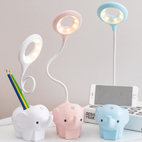 Lampe Led tactile en forme d'éléphant pliable, design Usb, avec variateur, protection des yeux, pour le bureau ou la chambre à coucher, idéale pour la lecture
