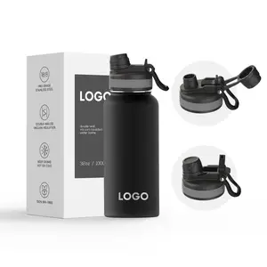32oz 40oz Custom Logo Stainless Steel Vacuum Water Bottle Insulated Wide Mouth Water Bottles