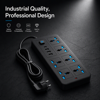 Multiprise industrielle sur mesure 2m 2000W 6 prises universelles avec ports USB Type-C et interrupteur de contrôle