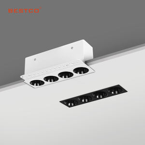 <strong>Aluminum</strong> <strong>Frame</strong> Mini Wall Washer <strong>Light</strong> LED Recessed Linear Down <strong>Lights</strong> Anti Glare <strong>Grille</strong> Downlight 12W Rectangular Spotlight - Product Image 1