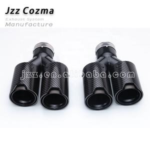 Embout de silencieux de voiture en forme de Y, embout en acier inoxydable, entrée de 63 mm, sorties de 79 mm, noir, fibre de carbone, embouts d'échappement universels doubles - Product Image 4