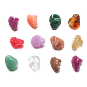 Cuentas acrílicas de forma irregular, imitación de piedra plana, cadena para teléfono DIY, adornos poligonales, accesorios hechos a mano, 10 piezas por paquete - Product Image 4