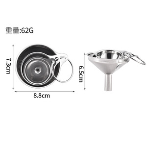Stainless Steel Oil Funnel 3 Piece Set Short Handle Kitchen Liquid Dispensing Tool For Wine Cooking - Product Image 2