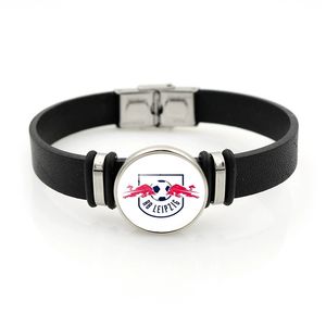 Gelang sepak bola pelat kaca transparan pengencang jepret klub sepak bola Barcelona Manchester hitam - Product Image 5