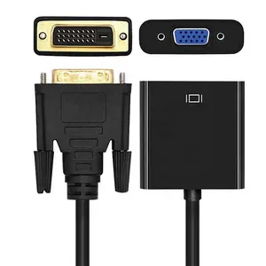 DVI para DB15 VGA cabo adaptador de vídeo para TV e computador projetor